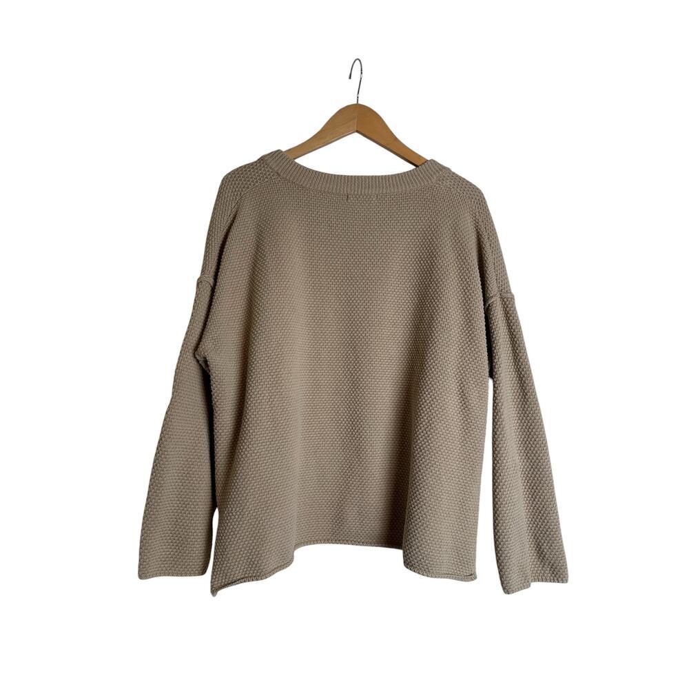 Mod Ref Catalina Waffle Knit Tan Henley Sweater Oversized Women's Size L - Picture 5 of 7